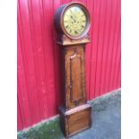 A Scottish mahogany drumhead longcase clock with circular gilt dial