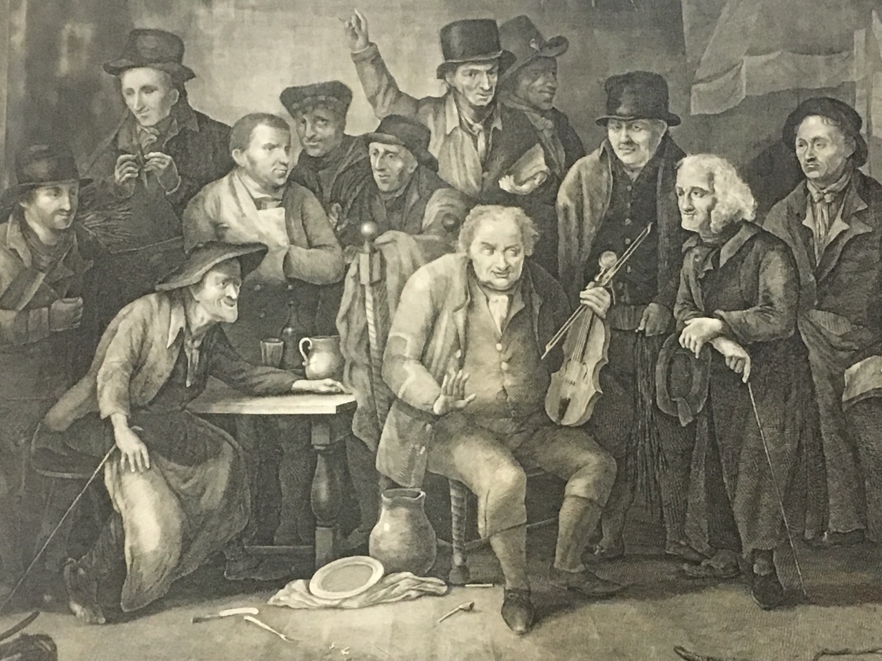 A nineteenth century engraving titled Eccentric and Wellknown Chararcters