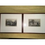 A pair of early nineteenth century mounted & framed prints