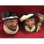 Two Royal Doulton character jugs - Beefeater and Scaramouche (D6774). (2)