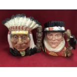 Two Royal Doulton character jugs - North American Indian (D6611) and The Yeoman of the Guard (D6873)