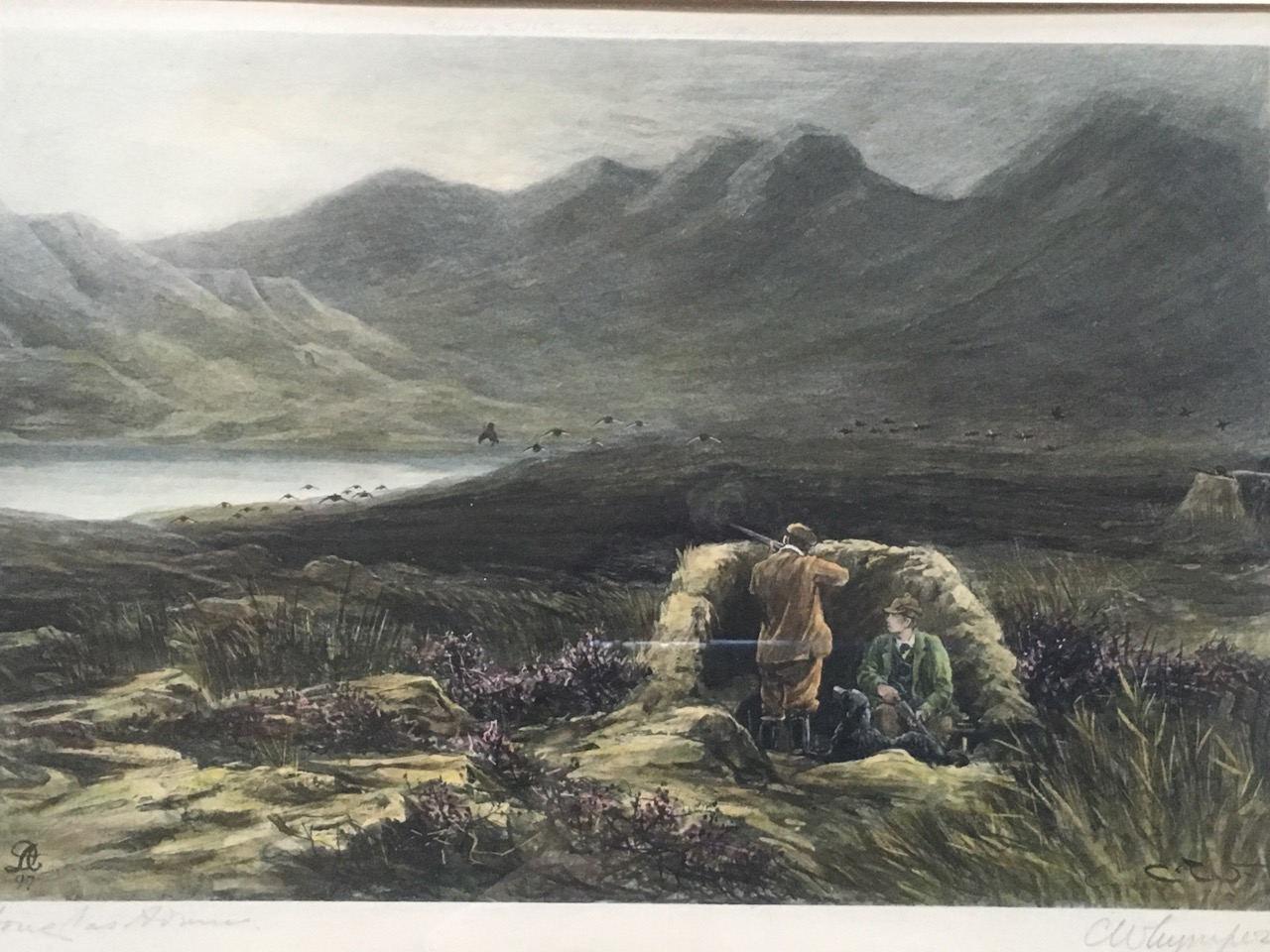 Charles Whymper, a set of three grouse shooting coloured mezzotints - Image 2 of 3