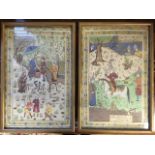 A pair of eastern prints depicting hunting scenes