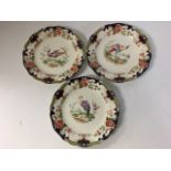 A set of three rare 1920s Royal Doulton display plates showing exotic birds