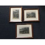 Charles Whymper, a set of three grouse shooting coloured mezzotints