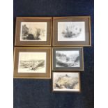 David Roberts, a set of three sepia prints of The Holy Land