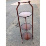 Three-tier Edwardian mahogany cakestand