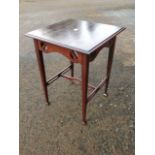 A square mahogany arts & crafts lamp table