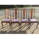 A set of four Queen Anne style dining chairs