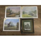 A set of three railway prints after Chris Woods