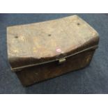 A scumbled tin trunk