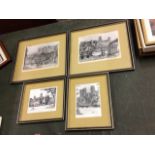 Four framed monochrome views of Durham