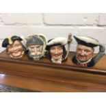 Four Royal Doulton character jugs