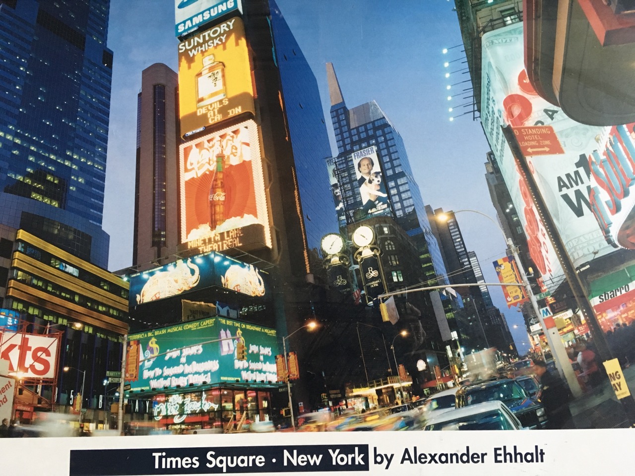 A large rectangular photographic print of Times Square - Image 2 of 3