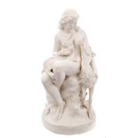 Large Victorian Parian Ware figure of 'The Wood Nymph', signed - 'C. B. Birch. Sc.