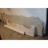 Antique French marble fireplace mantel top - two side supports and a scroll frieze