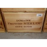 Twelve bottles - (in cases of six), Domaine Francois Merlin Cote-Rotie 2006,