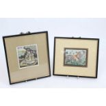 Two early 20th century Indian gouache paintings on ivory,