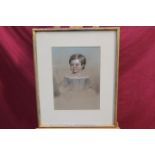 Mid-19th century English School pastel portrait of a pretty young child, in gilt frame,