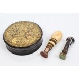 19th century desk seal with agate handle,