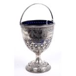 George III silver sugar basket of vase form,