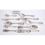 Miscellaneous selection of mixed Georgian and later silver flatware - including some Scottish and