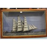 Large 19th century ship diorama,