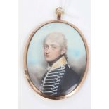 Andrew Plimer (1763 - 1837), watercolour on ivory - miniature portrait of a Gentleman,
