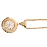 Ladies' Verity gold pendant watch on gold (9ct) chain CONDITION REPORT 15.