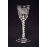 Georgian Jacobite wine glass, circa 1750,