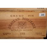 Twelve bottles - Chateau Poujeaux Moulis-Medoc 1996,