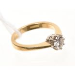 Diamond single stone ring, the brilliant cut diamond estimated to weigh approximately 0.