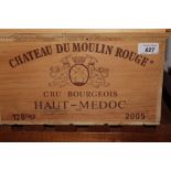 Twelve bottles - Chateau Du Moulin Rouge Cru Bourgeois Haut- Medoc 2005,