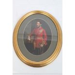 Late 19th century overpainted photograph - portrait of a Major of the Scots Guards,