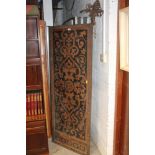 Decorative Arts & Crafts-style copper and iron screen with arabesque ornament,