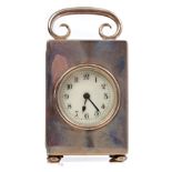Edwardian carriage clock with eight day movement and lever escapement,