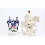 Victorian Staffordshire figure representing the death of Lord Nelson - the dying figure of the