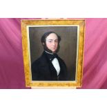 Pair of Victorian English School oils on canvas - portraits of a gentleman and lady,