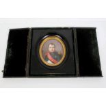 Continental School (19th century), watercolour portrait on ivory - Napoleon,