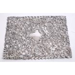 Late Victorian silver panel of rectangular form,