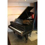 Good late 19th century ebonised boudoir grand piano by Bluthner, numbered 45920 (circa 1897),