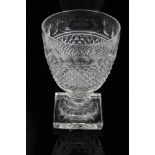 Good quality George IV cut glass rummer with diamond cut decoration,