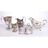 Selection of miscellaneous silver - including George III helmet cream jug (London 1799),