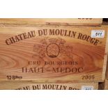 Twelve bottles - Chateau Du Moulin Rouge Cru Bourgeois Haut-Medoc 2005,