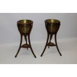 Pair of good quality Regency-style mahogany and inlaid wine coolers,