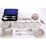 Selection of Victorian and later miscellaneous silver - including two christening sets (one cased),