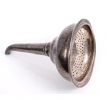 George III silver wine funnel of conventional form,