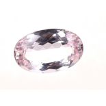 Unmounted loose Beryl Morganite - believed to weigh approximately 16.69 carats, measuring 22.