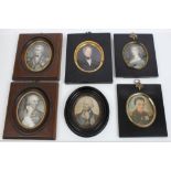 English School (early 19th century) watercolour on ivory - half-length portrait miniature of a