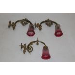 Pair of ornate Victorian-style wall lights,